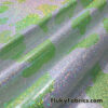 Lime Green and White Colorful Foggy Foil Metallic Cow Print 4-Way Stretch Spandex Fabric