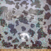 Shattered Glass Metallic Hologram Dark Brown and White Cow Print 4-Way Stretch Nylon Spandex Fabric at flukyfabrics.com