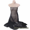 Versatile Black Fishnet Fabric with Diamond-Shaped Holes