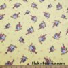 Winter Themed Vintage Cotton Rib Knit Fabric – Skiing Snowmen on Pastel Yellow
