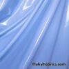 Baby Blue Imitation Latex Fabric – Glossy Liquid Look with 4-Way Stretch