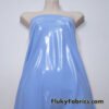 Baby Blue Imitation Latex Fabric – Glossy Liquid Look with 4-Way Stretch