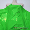 Bright Green Color Imitation Latex Fabric – Glossy Liquid Look with 4-Way Stretch