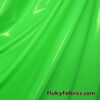 Bright Green Color Imitation Latex Fabric – Glossy Liquid Look with 4-Way Stretch