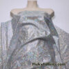 Silver Iridescent Shattered Glass Style 4-Way Stretch Spandex Fabric | Metallic Finish