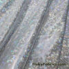 Silver Iridescent Shattered Glass Style 4-Way Stretch Spandex Fabric | Metallic Finish
