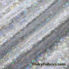 Silver Iridescent Shattered Glass Style 4-Way Stretch Spandex Fabric | Metallic Finish
