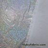 Silver Iridescent Shattered Glass Style 4-Way Stretch Spandex Fabric | Metallic Finish