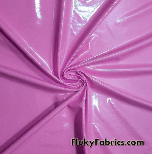 Ultra Pink Color Imitation Latex Fabric – Glossy Liquid Look with 4-Way Stretch