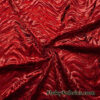 Zebra/Tiger Candy Red Metallic Foil on Crimson Red Crushed Velvet Fabric