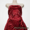 Zebra/Tiger Candy Red Metallic Foil on Crimson Red Crushed Velvet Fabric