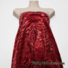 Zebra/Tiger Candy Red Metallic Foil on Crimson Red Crushed Velvet Fabric