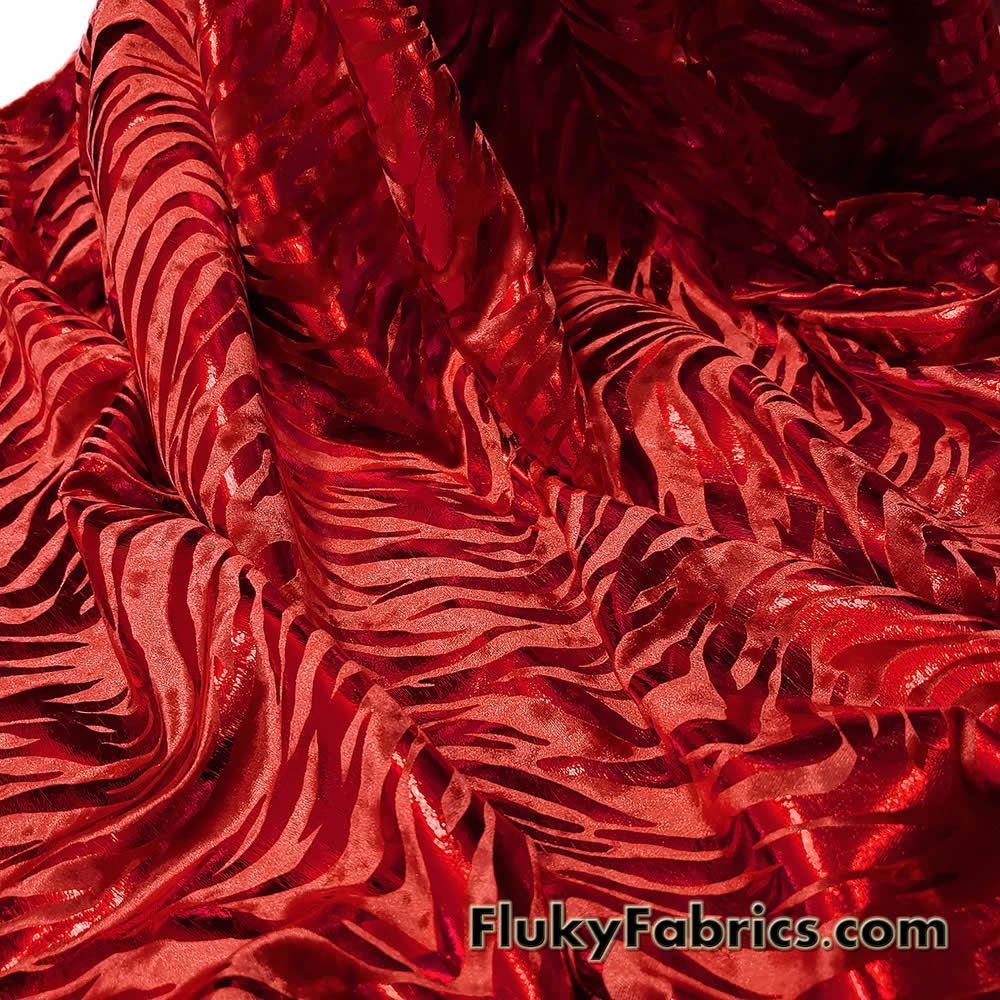 Red Silk Velvet Fabric