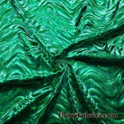 Zebra/Tiger Metallic Foil Crushed Velvet Fabric | 60" Width, 4-Way Stretch at flukyfabrics.com