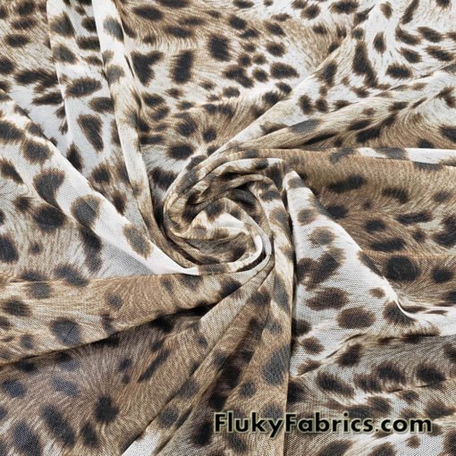 Safari Chic – Cheetah Print 4-Way Stretch Sheer Mesh Spandex Fabric