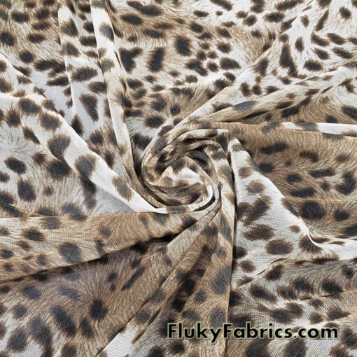 Safari Chic – Cheetah Print 4-Way Stretch Sheer Mesh Spandex Fabric