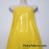 Bright Yellow Imitation Latex Fabric – Glossy Liquid Look with 4-Way Stretch