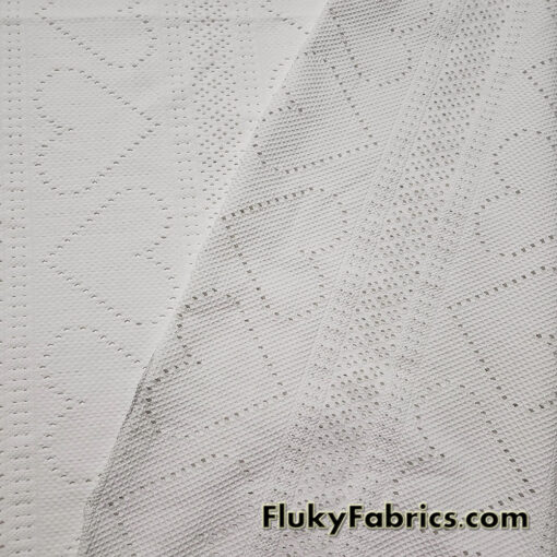 Off White Faux Crochet 4-Way Stretch Nylon Spandex Fabric