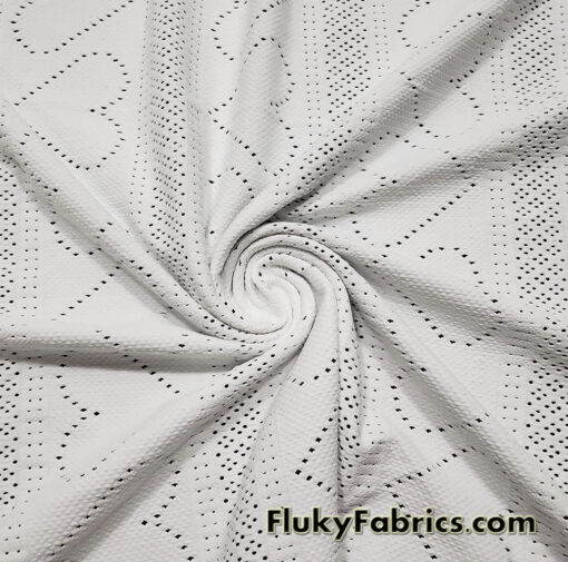 Off White Faux Crochet 4-Way Stretch Nylon Spandex Fabric