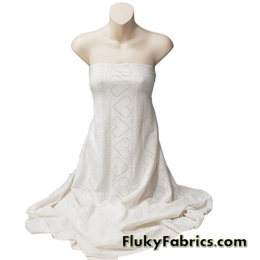 Off White Faux Crochet 4-Way Stretch Nylon Spandex Fabric