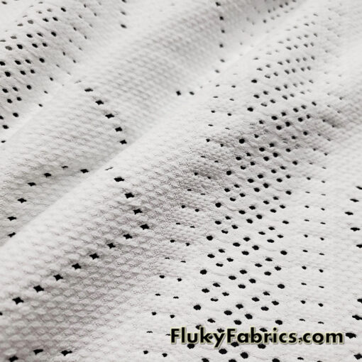 Off White Faux Crochet 4-Way Stretch Nylon Spandex Fabric