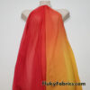 Red to Orange to Yellow Ombre Chiffon Fabric – 100% Polyester, Sheer with Fluid Drape – 59/60″ Wide