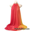 Red to Orange to Yellow Ombre Chiffon Fabric – 100% Polyester, Sheer with Fluid Drape – 59/60″ Wide