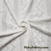 Small Hearts Off White Faux Crochet 4-Way Stretch Nylon Spandex Fabric