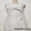Small Hearts Off White Faux Crochet 4-Way Stretch Nylon Spandex Fabric