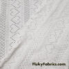 Small Hearts Off White Faux Crochet 4-Way Stretch Nylon Spandex Fabric