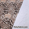 Wild Cat Patchwork: 4-Way Stretch Brown Animal Print Nylon Spandex Fabric
