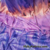Abstract Tie Dye with Clear Foil Snake Skin 2-Way Stretch Spandex Fabric – Purple, Orange & Violet