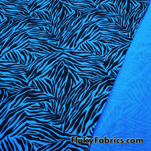 Bold Blue & Black Animal Print 4-Way Stretch Poly Spandex Fabric