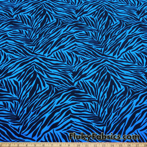 Bold Blue & Black Animal Print 4-Way Stretch Poly Spandex Fabric