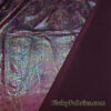 Iridescent Foil on Burgundy Exotic Dragon Scales Black Metallic Foil on Crushed Ice Velvet 4-Way Stretch Fabric