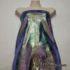 Light Green Metallic Exotic Two Tone Dragon Scales on Purple Crushed Ice Velvet