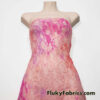 Light Peach 4-Way Stretch Floral Lace Fabric with Tie-Dye Design