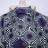 Psychedelic Optical Illusion Geometric Fabric – Black, White & Purple Burst Print