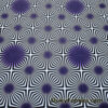 Psychedelic Optical Illusion Geometric Fabric – Black, White & Purple Burst Print
