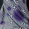 Psychedelic Optical Illusion Geometric Fabric – Black, White & Purple Burst Print