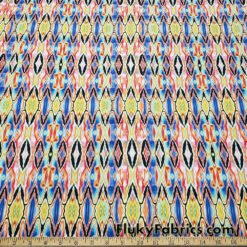 Psychedelic Stained Glass Ikat Print 4-Way Stretch Nylon Spandex Fabric by The Yard @flukyfabrics