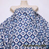 Evil Eye Nazar Print Fabric – Navy, Royal & Light Blue Eyes on White 4-way Stretch Poly Spandex
