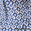 Evil Eye Nazar Print Fabric – Navy, Royal & Light Blue Eyes on White 4-way Stretch Poly Spandex