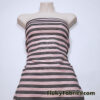 Black and Pale Pink Raised Rib Stripe 2-Way Stretch White Mesh Fabric