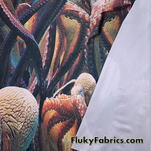 Jumbo Octopus Print 4-Way Stretch Poly Spandex Fabric – Bold Ocean Design