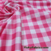 Pink and White Gingham 4-Way Stretch Nylon Spandex Fabric