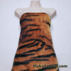 Realistic Tiger Skin Print Faux Fur Stretch Steam Velour Fabric