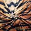 Realistic Tiger Skin Print Faux Fur Stretch Steam Velour Fabric