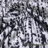 Black & White Abstract Print Cotton Spandex Fabric 4-Way Stretch, Lightweight, Opaque