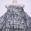 Black & White Abstract Print Cotton Spandex Fabric 4-Way Stretch, Lightweight, Opaque